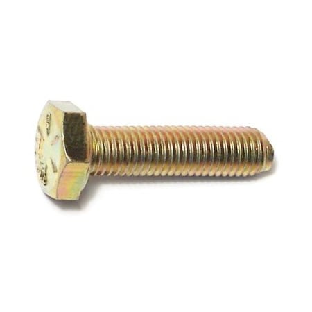 Midwest Fastener Grade 8, 1/4"-28 Hex Head Cap Screw, Zinc Yellow Steel, 1 in L, 50 PK 00827